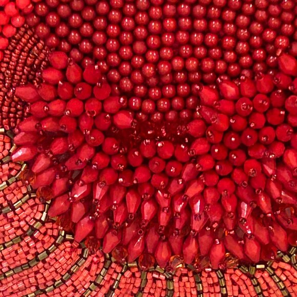 Tik Tok Viral Handcrafted in India Red Crab Gold Eyes Beaded Crossbody Bag NWT - Picture 7 of 7